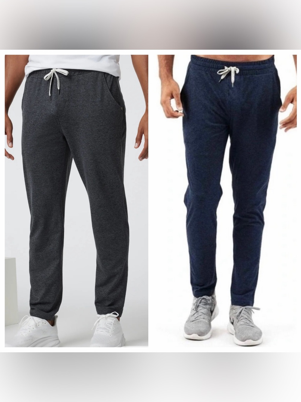 2 Pairs Vuori Ponto Performance Pants Navy Charcoal Large